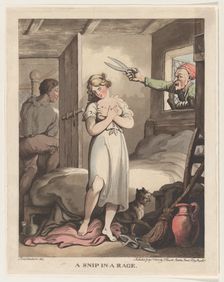 A Snip in a Rage, July 1, 1802., July 1, 1802. Creator: Thomas Rowlandson