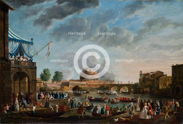 A Sporting Contest on the Tiber at Rome, 1750. Creator: Vernet, Claude Joseph (1714-1789).