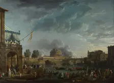 A Sporting Contest on the Tiber at Rome, 1750. Artist: Vernet, Claude Joseph (1714-1789)