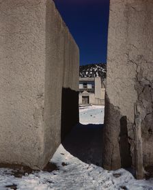 A Spanish-American village in the foothills of the Sangre..., Trampas, Taos County, New Mexico, 1943 Creator: John Collier
