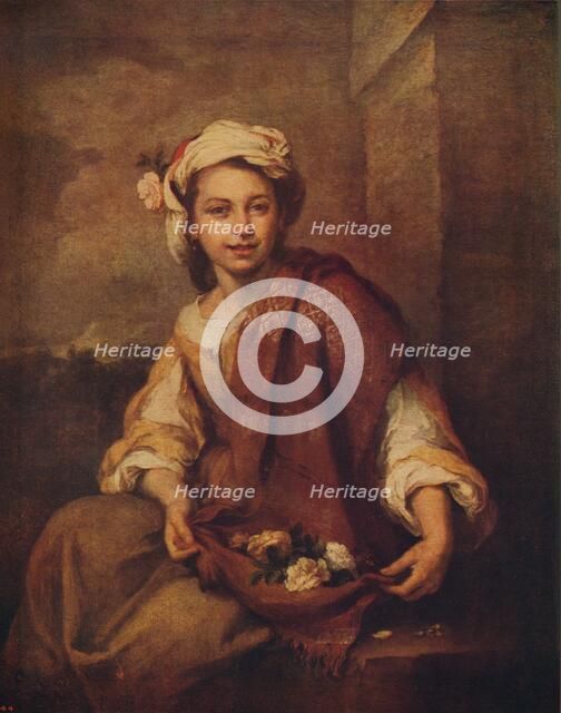 'A Spanish Flower Girl', 1665-1670, (c1915). Artist: Bartolomé Esteban Murillo.