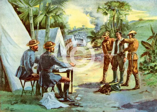 'A Spanish spy in camp', Spanish-American War, 1898. Artist: Unknown