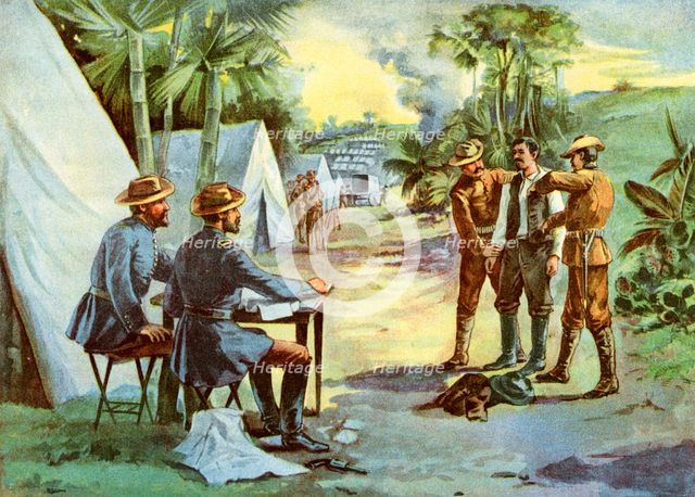 'A Spanish spy in camp', Spanish-American War, 1898. Artist: Unknown