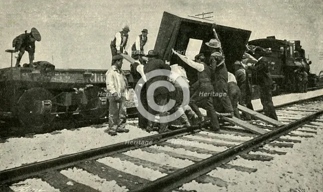 'A Special Goods Train Takes It On The Rails', 1901. Creator: Unknown.