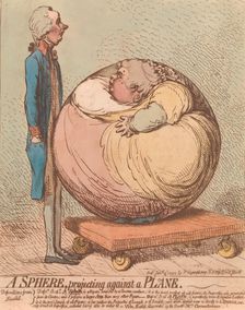 A Sphere, Projecting Against a Plane, January 3, 1792., January 3, 1792. Creator: James Gillray