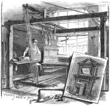 A Spitalfields silk weaver at his hand loom, 1884. Creator: Unknown