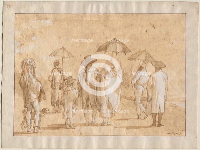 A Spring Shower, 1790s-1804. Creator: Giovanni Domenico Tiepolo (Italian, 1727-1804).