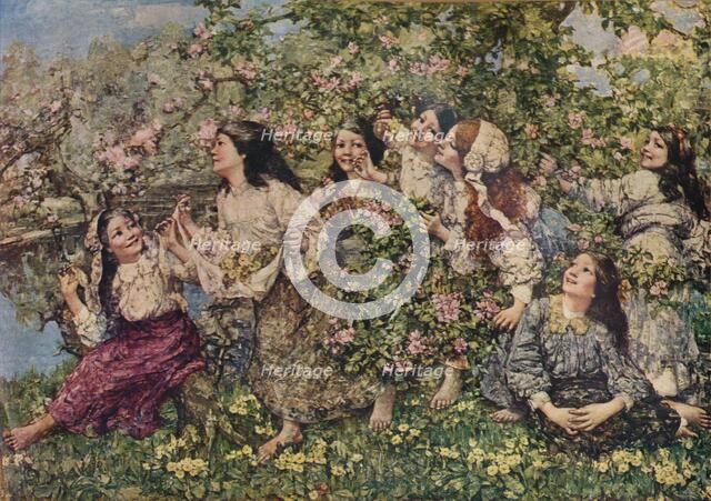 'A Spring Roundelay', 1910 (1935). Artist: Edward Atkinson Hornel.