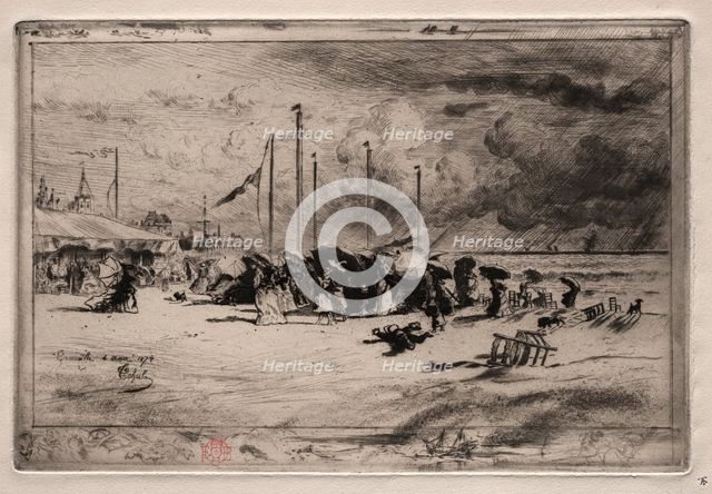 A Squall at Trouville, 1874. Creator: Félix Hilaire Buhot (French, 1847-1898).