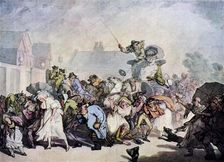 A Squall in Hyde Park 1791, (1929). Artist: Thomas Rowlandson