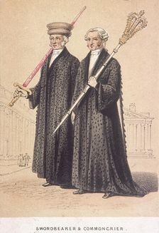A Swordbearer and a Commoncrier, 1855. Artist: Day & Son
