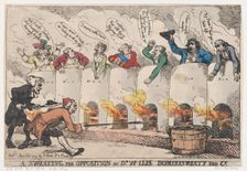 A Sweating for Opposition by Dr. W-llis Dominisweaty and Co. , March 6, 1789., March 6, 1789. Creator: Thomas Rowlandson