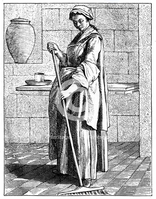 A Sweeper, 1737-1742.Artist: Bouchardon