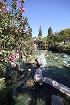 A swimming pool in Pamukkale (Hierapolis), Turkey. Creator: Samuel Magal