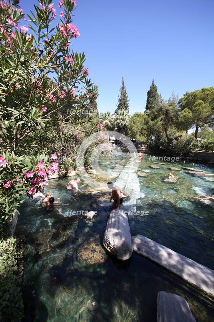 A swimming pool in Pamukkale (Hierapolis), Turkey. Creator: Samuel Magal.