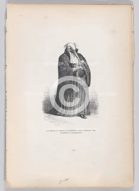 A Stork was called to the presidency... from Scenes from the Private and Public Lif..., ca. 1837-47. Creator: Joseph Hippolyte Jules Caque.