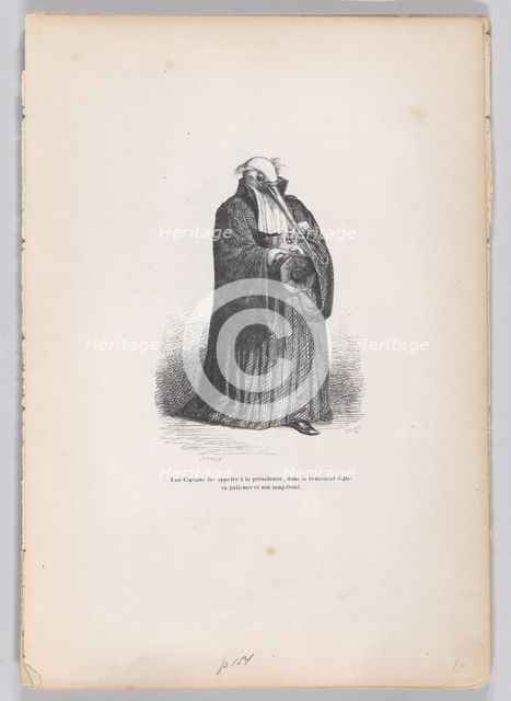 A Stork was called to the presidency... from Scenes from the Private and Public Lif..., ca. 1837-47. Creator: Joseph Hippolyte Jules Caque.