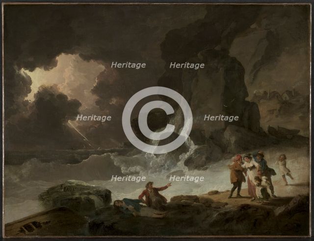 A Storm Behind the Isle of Wight, c.179(?). Creator: Julius Caesar Ibbetson (British, 1759-1817).