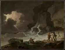 A Storm Behind the Isle of Wight, c.179(?). Creator: Julius Caesar Ibbetson (British, 1759-1817)