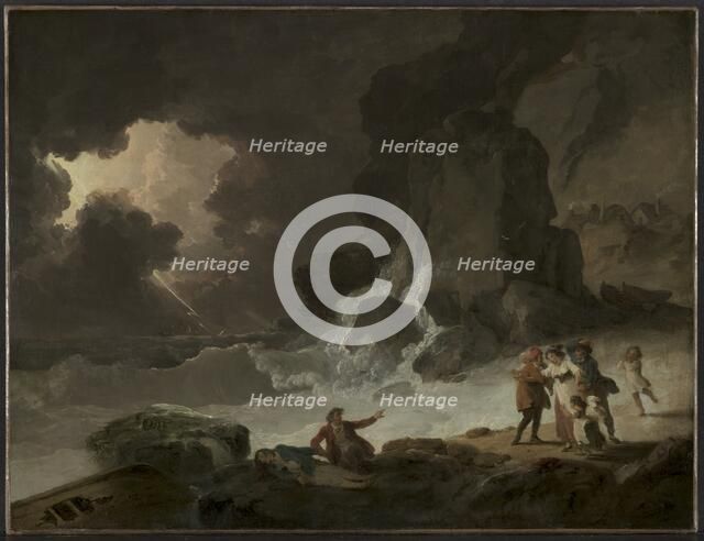 A Storm Behind the Isle of Wight, c.179(?). Creator: Julius Caesar Ibbetson (British, 1759-1817).