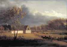 A Storm Brewing behind a Farmhouse in Zealand, 1791-1793. Creator: Jens Juel