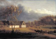 A Storm Brewing behind a Farmhouse in Zealand, 1791-1793. Creator: Jens Juel