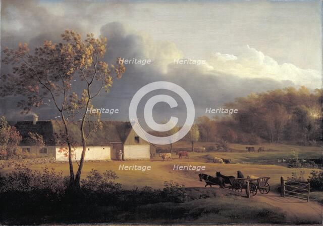 A Storm Brewing behind a Farmhouse in Zealand, 1791-1793. Creator: Jens Juel.
