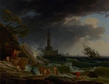 A Storm on a Mediterranean Coast, 1767. Creator: Claude-Joseph Vernet