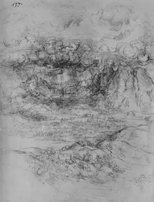 A Storm Over an Alpine Valley c1480 (1945). Artist: Leonardo da Vinci