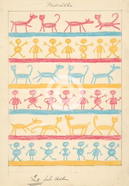 A story about a dog and a cat - foreword to the book, around 1928. Creator: Josef Capek.