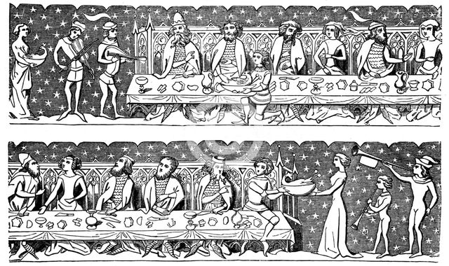 A state banquet, 15th century, (1870). Artist: Unknown
