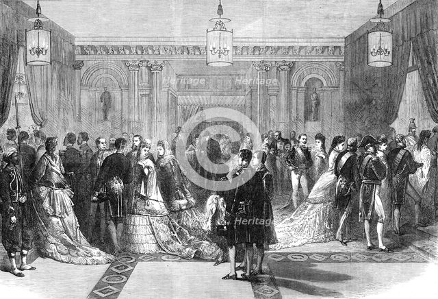 A State Ball at the Tuileries Palace: the Grand Vestibule, 1870. Creator: Unknown.