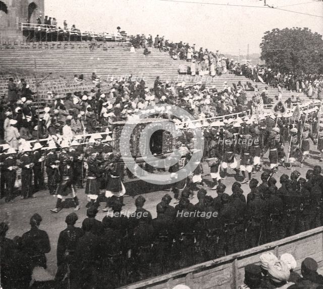 A state palanquin in a Royal procession, Delhi, India, 1912.Artist: HD Girdwood