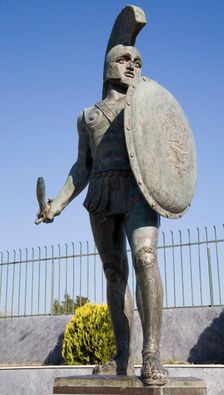 A statue of King Leonidas I, Sparta, Greece. Creator: Samuel Magal