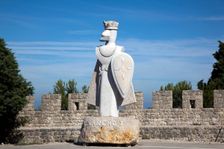 A statue of Sancho I at the fortress at Sesimbra, Portugal, 2009. Creator: Samuel Magal