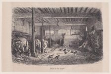 A Stable; from Magasin Pittoresque, ca. 1852. Creator: Charles Tamisier