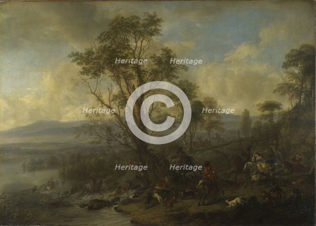 A Stag Hunt, ca 1665. Artist: Wouwerman, Philips (1619-1668)