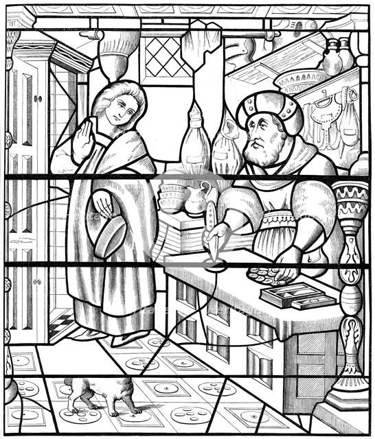 A stained glass window in the church of St Alpin, Chalons, France, 1849.Artist: F de Lasteyrie