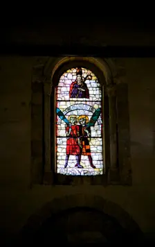 A stained glass window in San Justo and San Pastor Church, Segovia, Spain, 2007. Creator: Samuel Magal