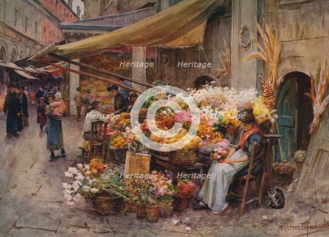 'A Stall at the Rialto, Venice', c1900 (1913). Artist: Walter Frederick Roofe Tyndale.