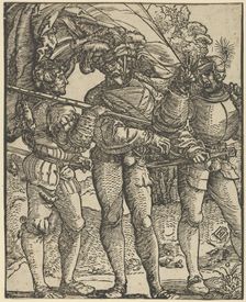 A Standard-Bearer Flanked by a Lansquenet at each side (copy). Creator: Hans Schäufelein the Elder