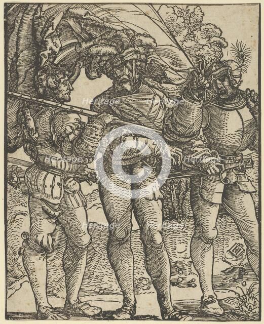 A Standard-Bearer Flanked by a Lansquenet at each side (copy). Creator: Hans Schäufelein the Elder.