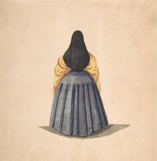 A Standing Woman, Seen from the Back, 1840-50. Creator: Anon