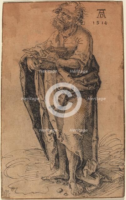 A Standing Apostle Holding a Book, c. 1510 or before. Creator: Hans von Kulmbach.