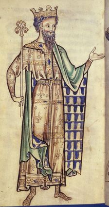 A standing figure of a king, c1250. Creator: Unknown