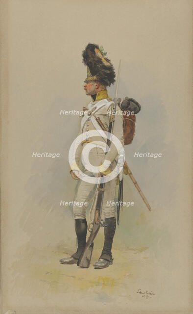 A Standing Grenadier of the Municipal Guard, 1891. Creator: Jean Baptiste Edouard Detaille.