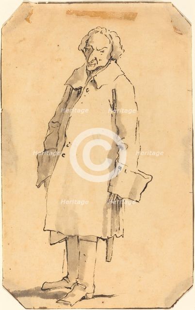 A Standing Man Wearing a Great Coat and Boots. Creator: Giovanni Battista Tiepolo.