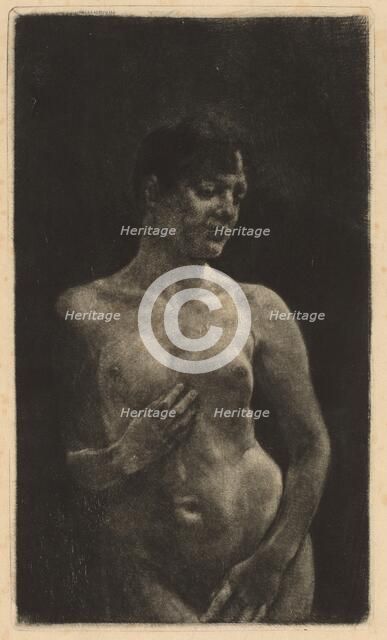A Standing Nude, 1891. Creator: Max Klinger.