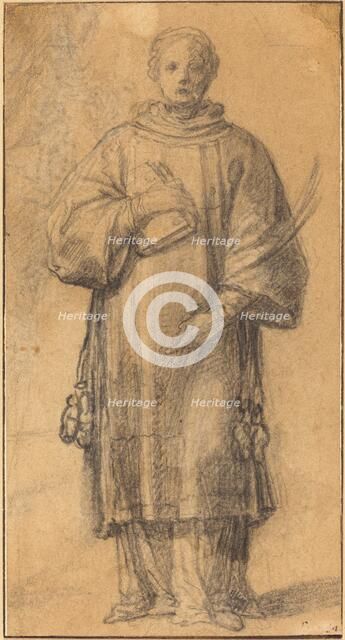 A Standing Saint Holding a Book and a Palm Frond. Creator: Unknown.