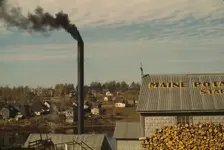 A starch factory along the Aroostook River, Caribou, Aroostook County, Maine., 1940. Creator: Jack Delano